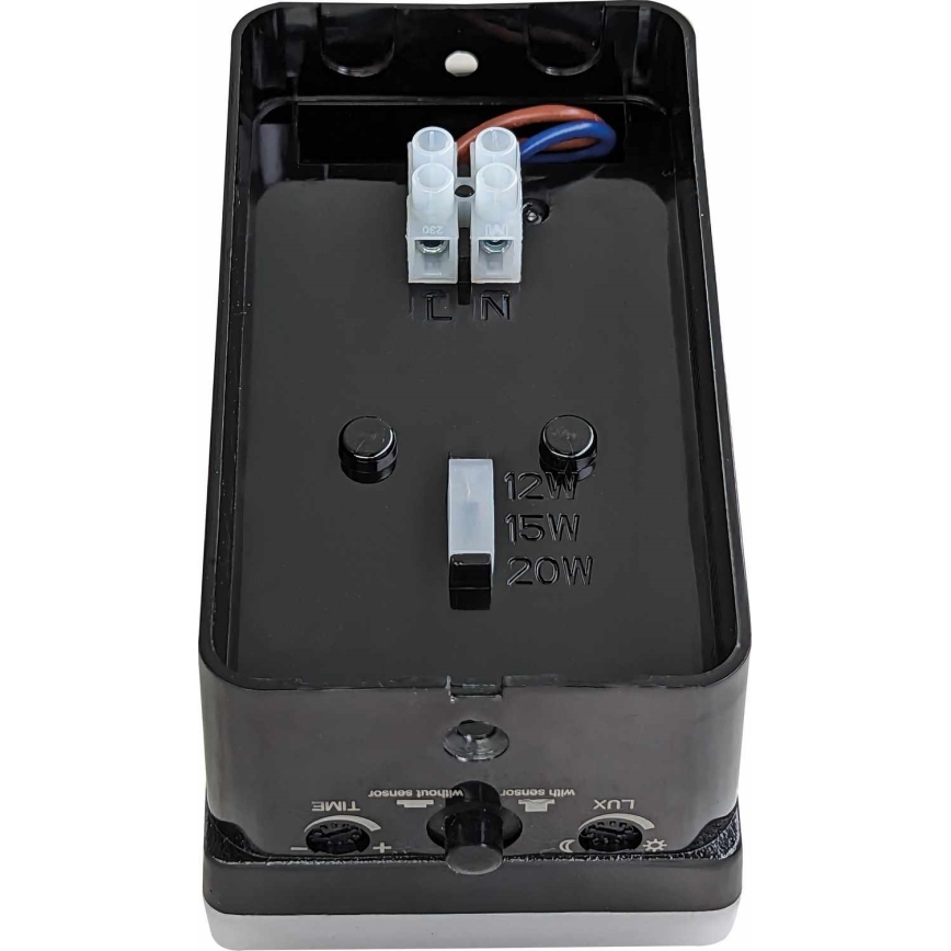 Dimbar LED-utomhusväggarmatur med rörelse- och skymningssensor LED/12/15/20W/230V IP65 svart