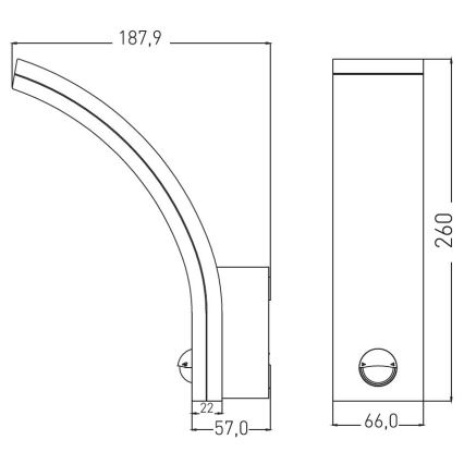 Dimbar LED-utomhusväggarmatur med rörelse- och skymningssensor LED/12/15/20W/230V IP65 svart