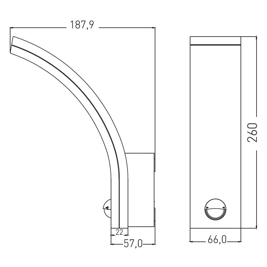 Dimbar LED-utomhusväggarmatur med rörelse- och skymningssensor LED/12/15/20W/230V IP65 svart