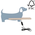 LED-väggbelysning för barn med en shelf DOG LED/5W/230V blå/trä - FSC certifierade