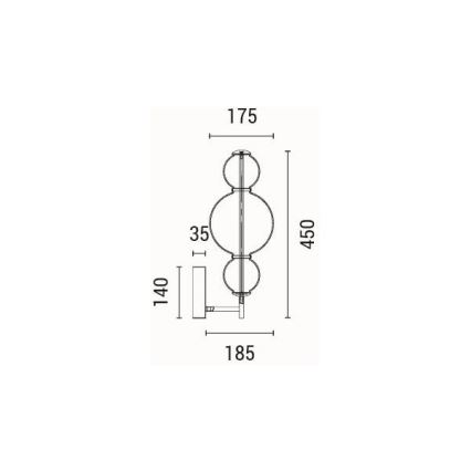 LED väggbelysning LED/12,6W/230V 3000K