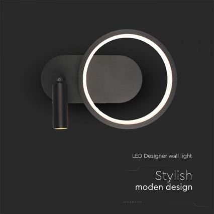 LED väggbelysning LED/14W/230V 4000K svart