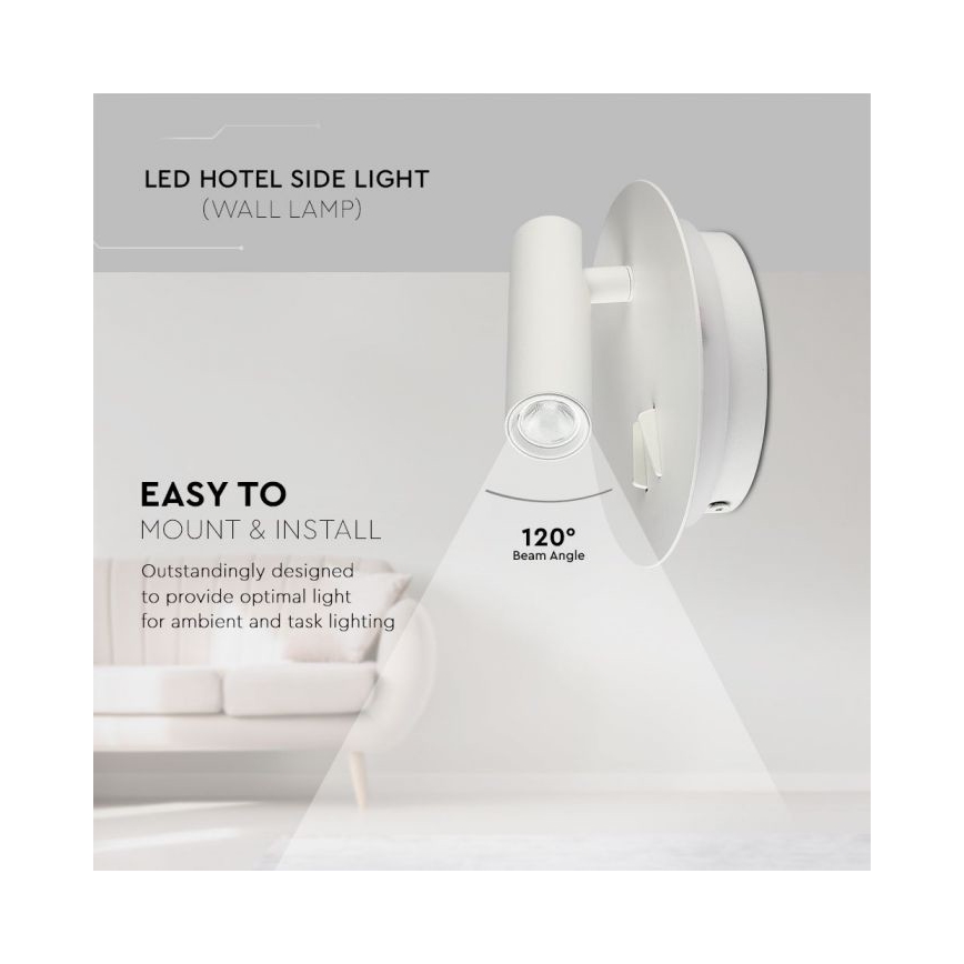 LED väggbelysning LED/3W/230V + LED/6W/230V 3000K vit