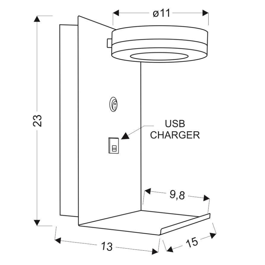 LED Väggbelysning med en Laddare Kompakt LED/4W/230V