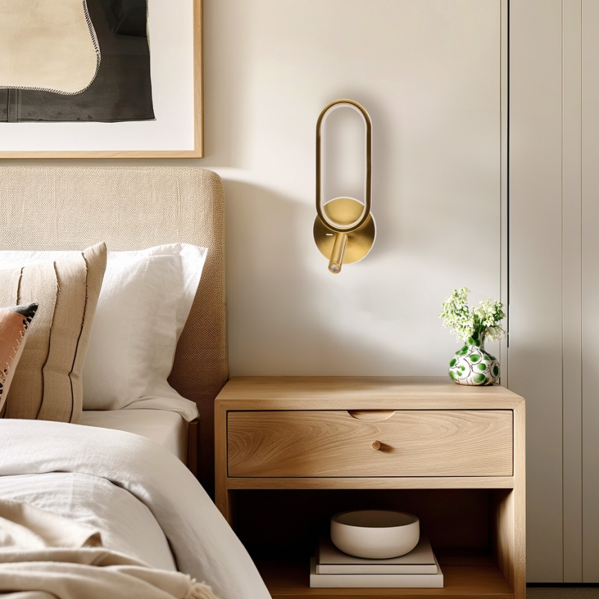 LED väggbelysning MONET LED/13W/230V + LED/2W 3000/4000/6000K guld