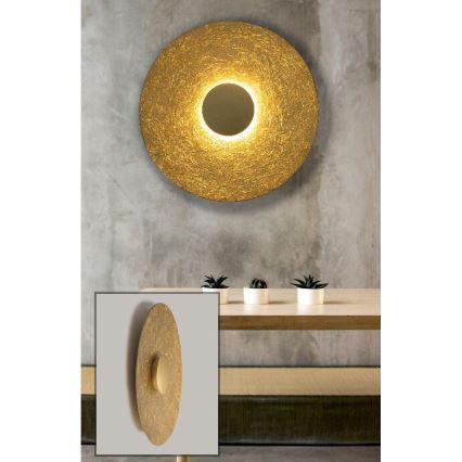 LED väggbelysning SOLE LED/16W/230V diameter 65 cm guld