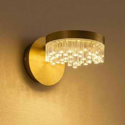 LED-vägglampa 4 W/230 V, guldig