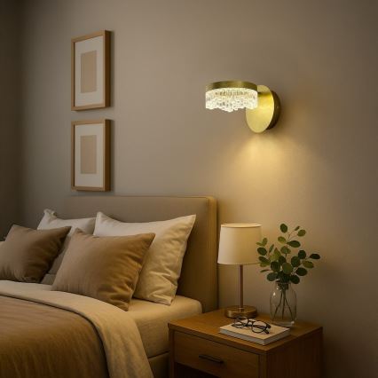 LED-vägglampa 4 W/230 V, guldig