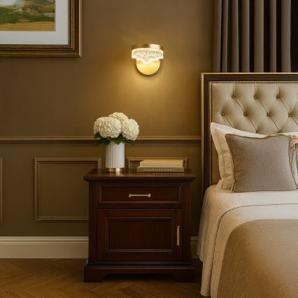 LED-vägglampa 4 W/230 V, guldig