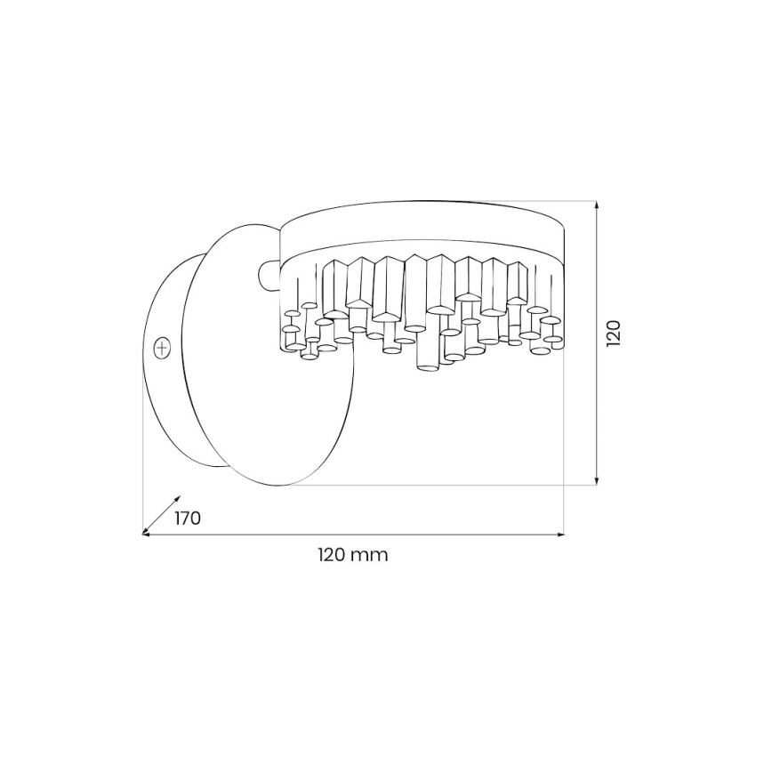 LED-vägglampa 4 W/230 V, guldig