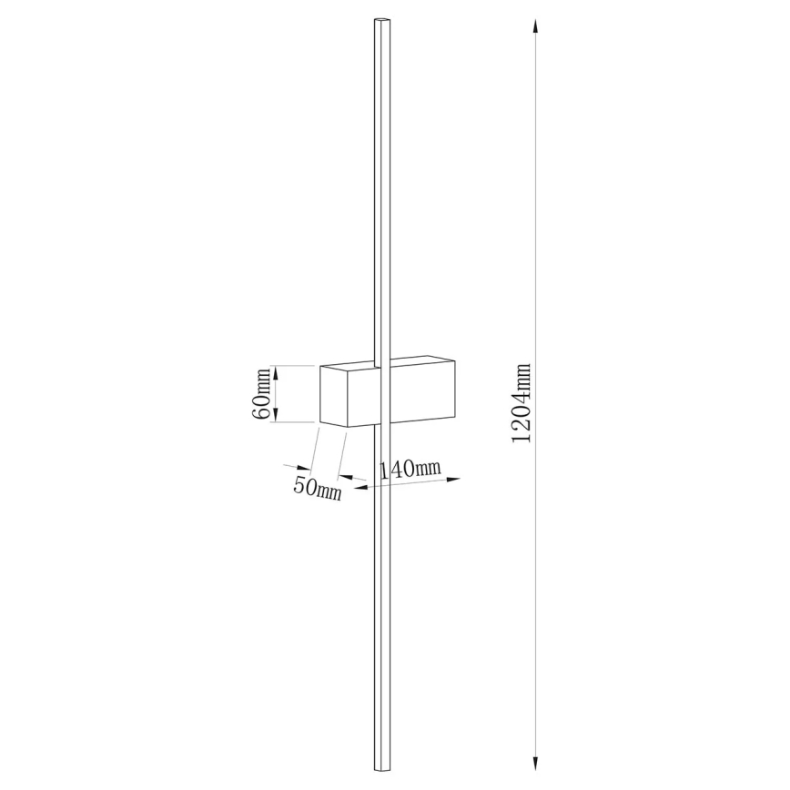LED-vägglampa AISHA LED/20W/230V 4000K 120 cm guldfärgad