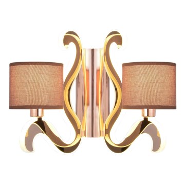 LED Vägglampa AMBROSIA 2xE14/40W/230V + LED/12,3W koppar