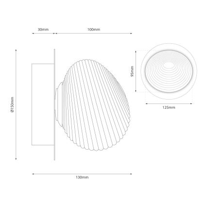 LED-vägglampa BOLLA LED/3W/230V guld/rökbeige