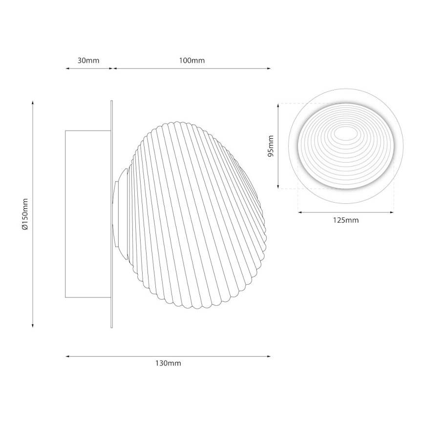 LED-vägglampa BOLLA LED/3W/230V guld/rökbeige