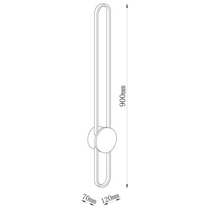 LED-vägglampa FLORENTYNA LED/24W/230V 4000K guld/svart