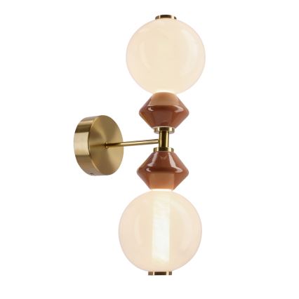 LED-vägglampa FLORES 2xLED/5W/230V guld/brun