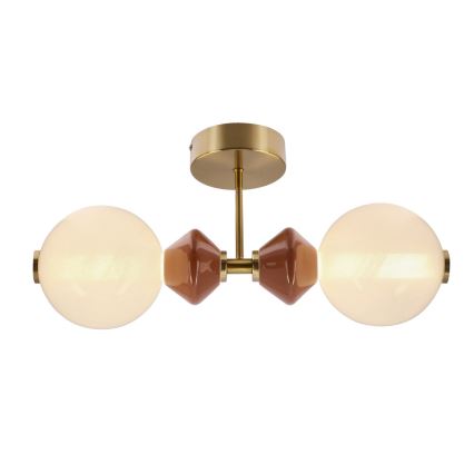LED-vägglampa FLORES 2xLED/5W/230V guld/brun