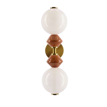 LED-vägglampa FLORES 2xLED/5W/230V guld/brun