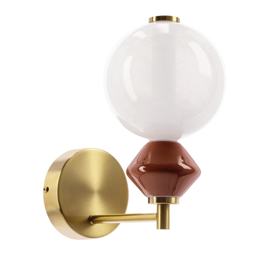 LED-vägglampa FLORES LED/7W/230V guld/brun