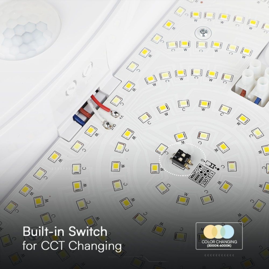 LED Vägglampa för badrum med sensor SAMSUNG CHIP LED/15W/230V 3000/4000/6000K IP44 vit