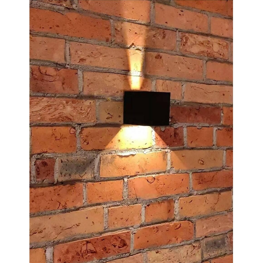 LED Vägglampa för utomhusbruk 2xLED/3W/230V IP54 svart