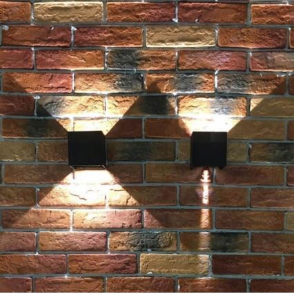 LED Vägglampa för utomhusbruk 2xLED/3W/230V IP54 svart