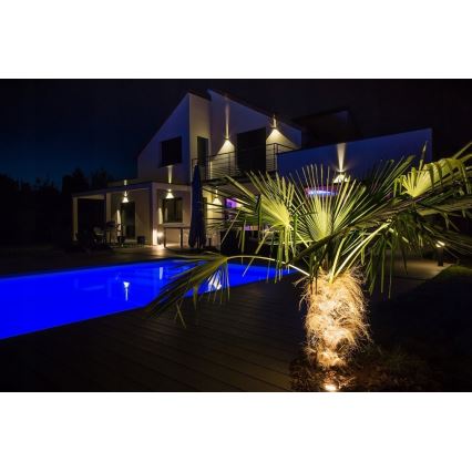 LED Vägglampa för utomhusbruk 2xLED/3W/230V IP54 svart