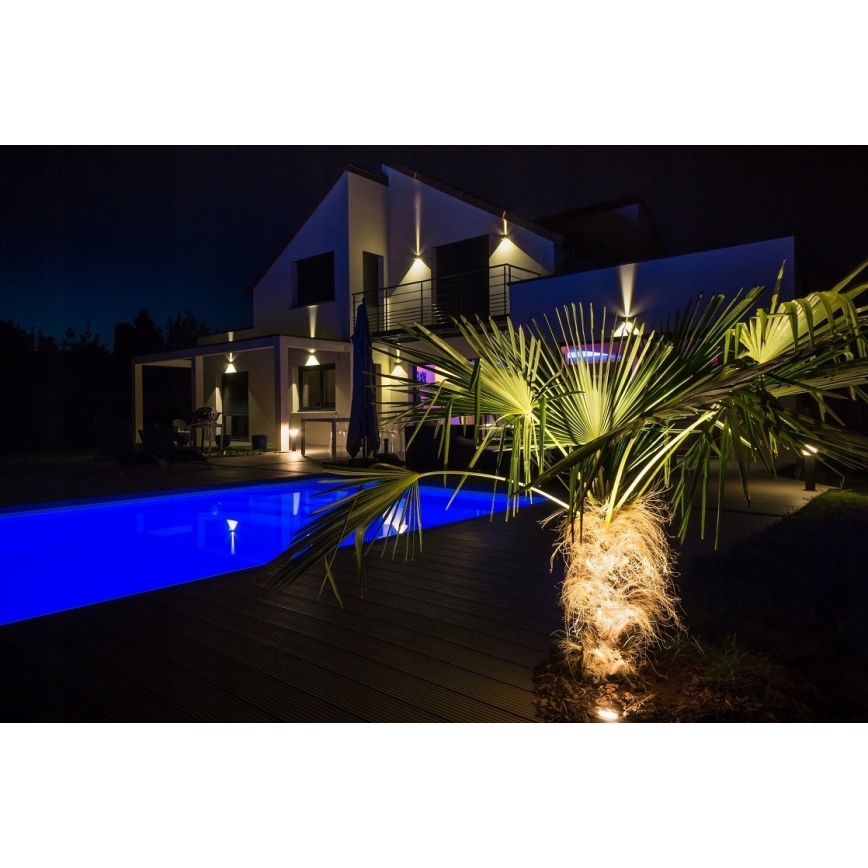 LED Vägglampa för utomhusbruk 2xLED/3W/230V IP54 svart