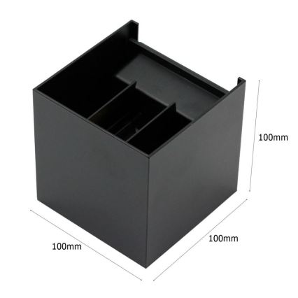 LED Vägglampa för utomhusbruk 2xLED/3W/230V IP54 svart