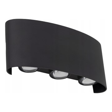 LED vägglampa för utomhusbruk ARROW 6xLED/1W/230V IP54 svart