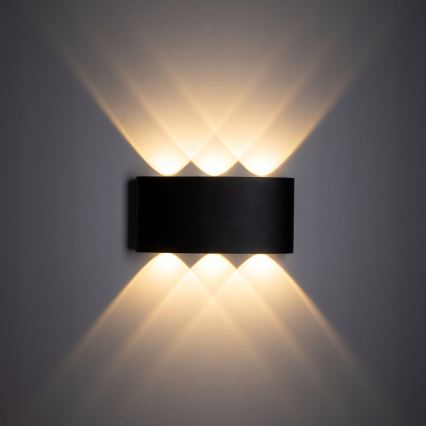 LED vägglampa för utomhusbruk ARROW 6xLED/1W/230V IP54 svart