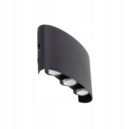 LED vägglampa för utomhusbruk ARROW 6xLED/1W/230V IP54 svart