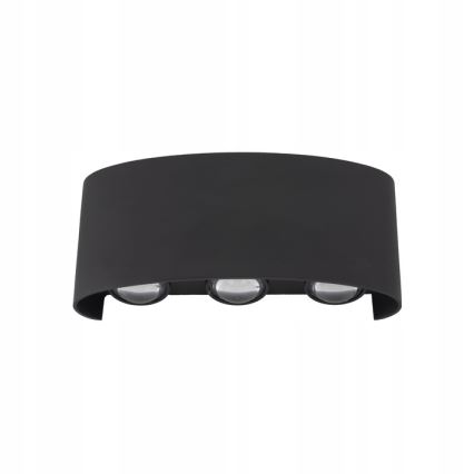 LED vägglampa för utomhusbruk ARROW 6xLED/1W/230V IP54 svart