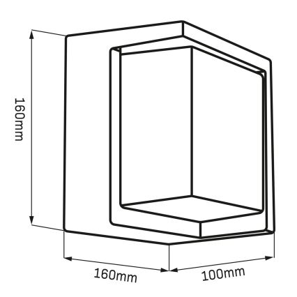 LED vägglampa för utomhusbruk ESSEN LED/12W/230V IP44 svart