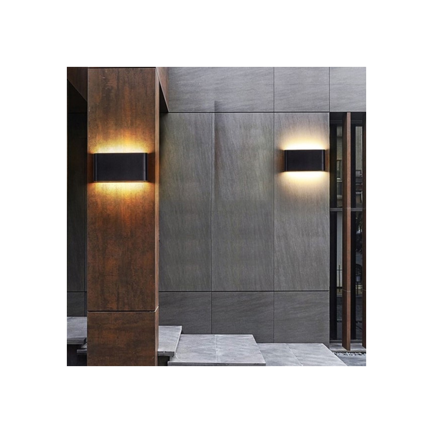 LED vägglampa för utomhusbruk FLOW 2xLED/6W/230V IP54 3000K antracit