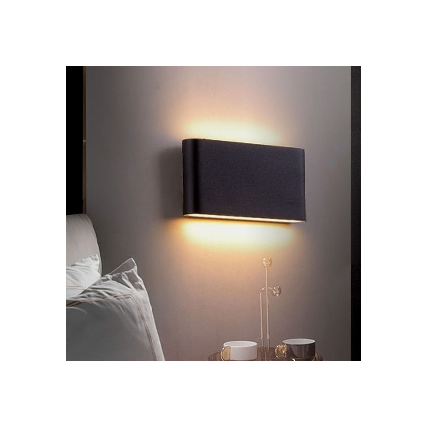 LED vägglampa för utomhusbruk FLOW 2xLED/6W/230V IP54 3000K antracit