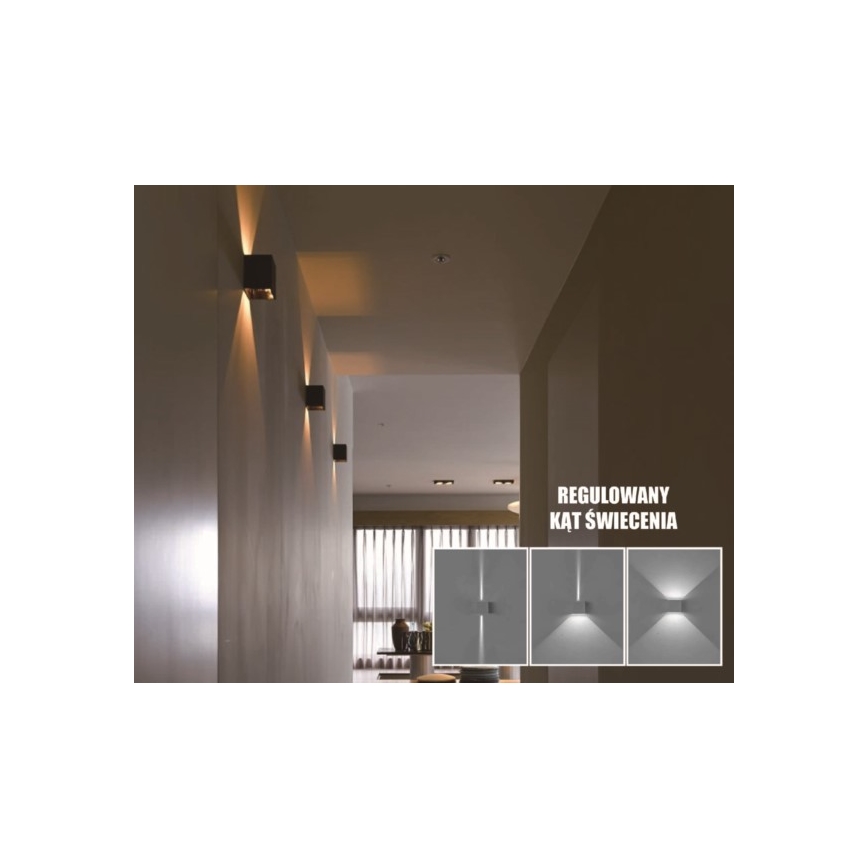 LED vägglampa för utomhusbruk KREON 2xLED/3W/230V IP54 4000K svart