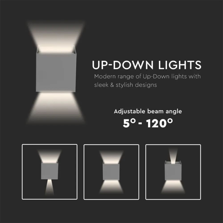 LED vägglampa för utomhusbruk LED/11W/230V 3000K IP65 grå