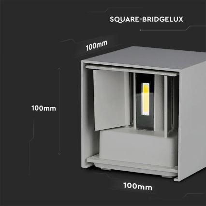 LED vägglampa för utomhusbruk LED/11W/230V 3000K IP65 grå