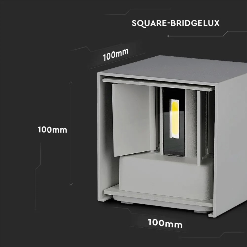 LED vägglampa för utomhusbruk LED/11W/230V 3000K IP65 grå