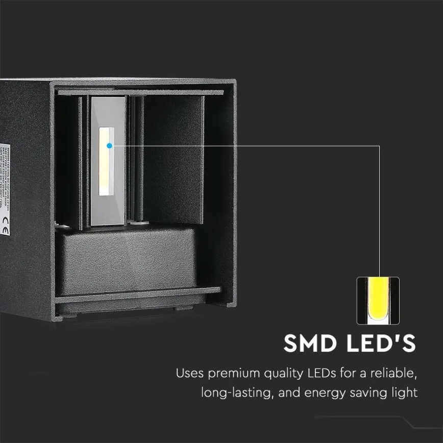 LED vägglampa för utomhusbruk LED/11W/230V 3000K IP65 svart