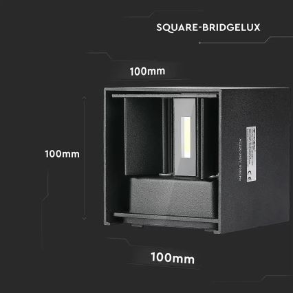 LED vägglampa för utomhusbruk LED/11W/230V 3000K IP65 svart