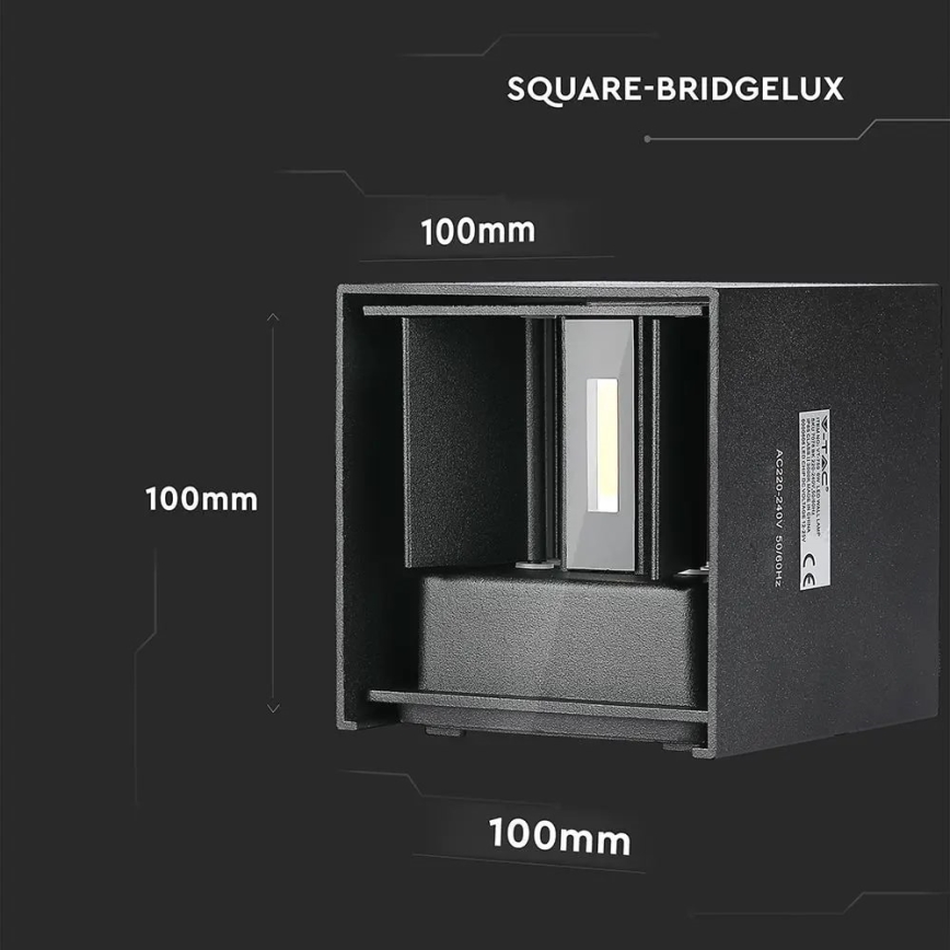LED vägglampa för utomhusbruk LED/11W/230V 3000K IP65 svart