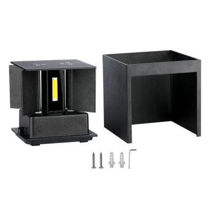 LED vägglampa för utomhusbruk LED/11W/230V 4000K IP65 svart