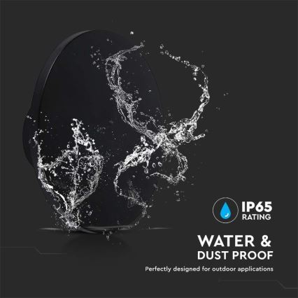 LED vägglampa för utomhusbruk LED/12W/230V 3000K IP65 svart