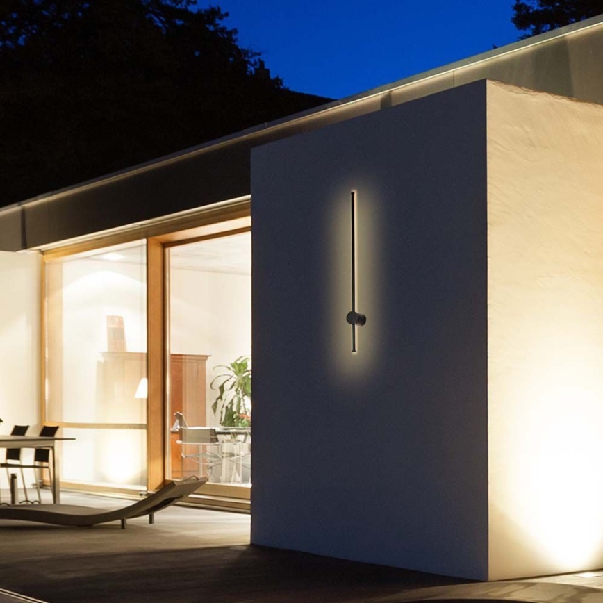 LED vägglampa för utomhusbruk LED/12W/230V 3000K IP65 svart