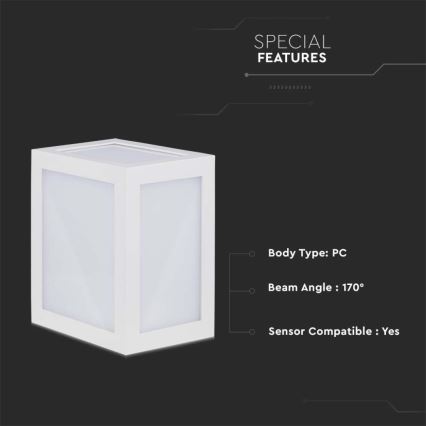 LED vägglampa för utomhusbruk LED/12W/230V 3000K IP65 vit