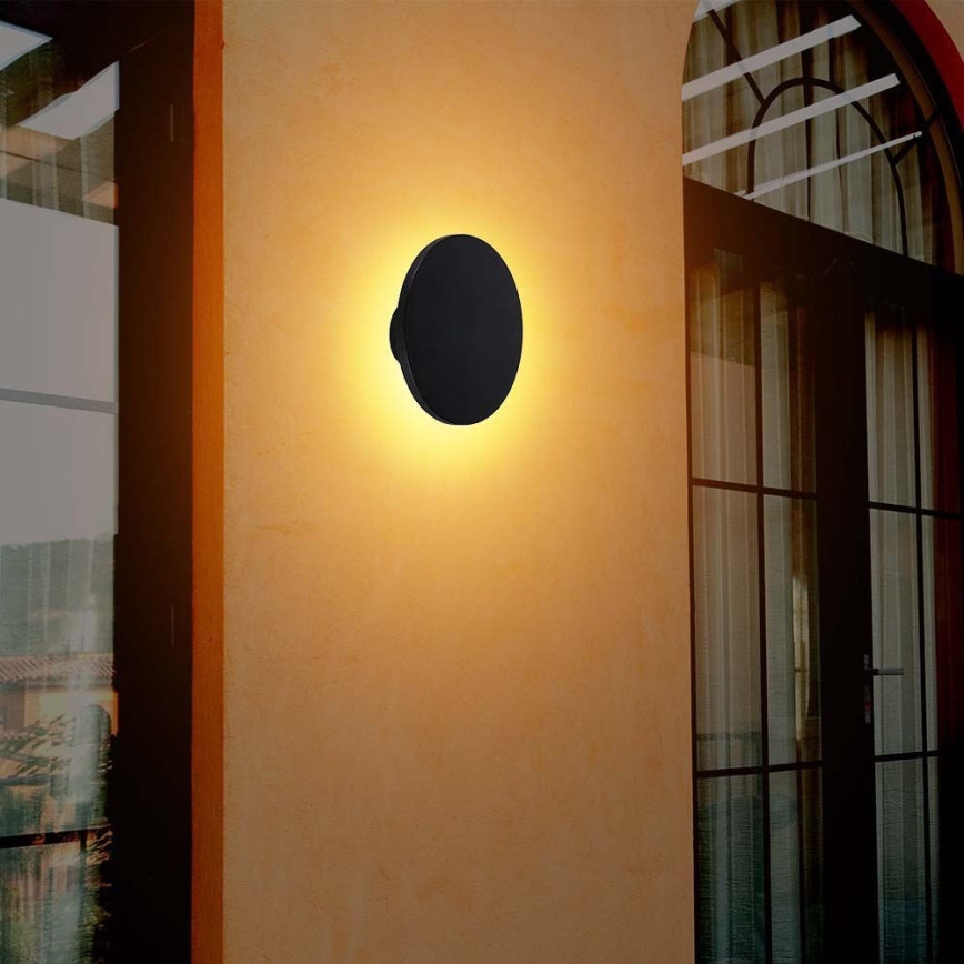 LED vägglampa för utomhusbruk LED/12W/230V 4000K IP65 svart