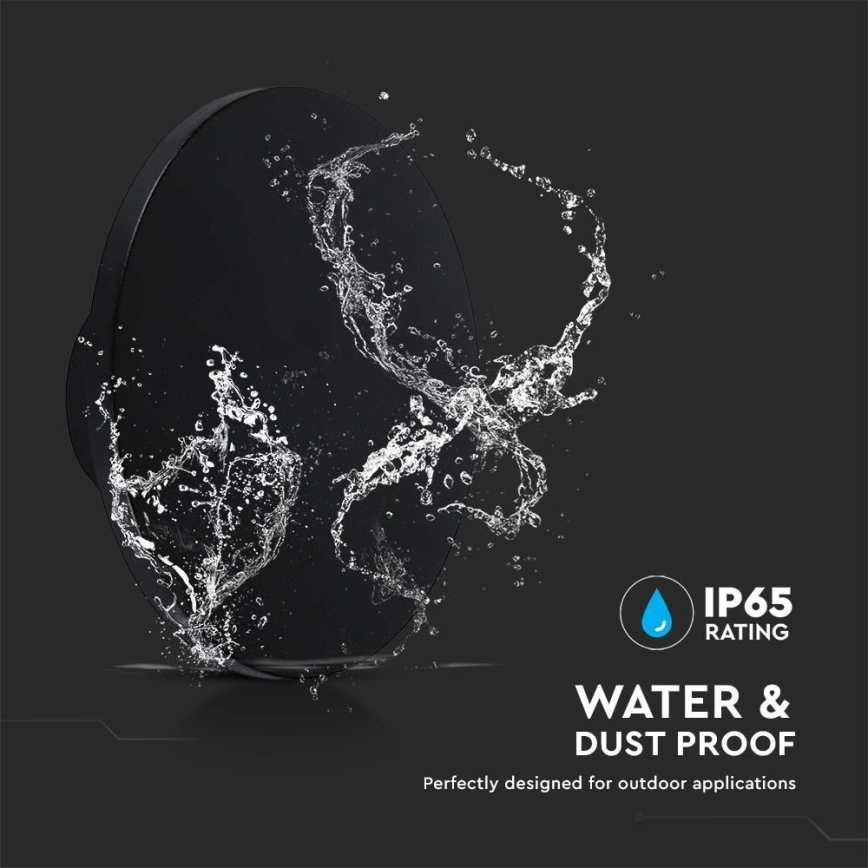 LED vägglampa för utomhusbruk LED/12W/230V 4000K IP65 svart