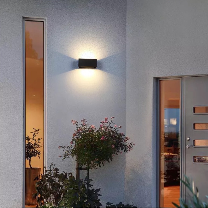 LED vägglampa för utomhusbruk LED/12W/230V IP54 svart